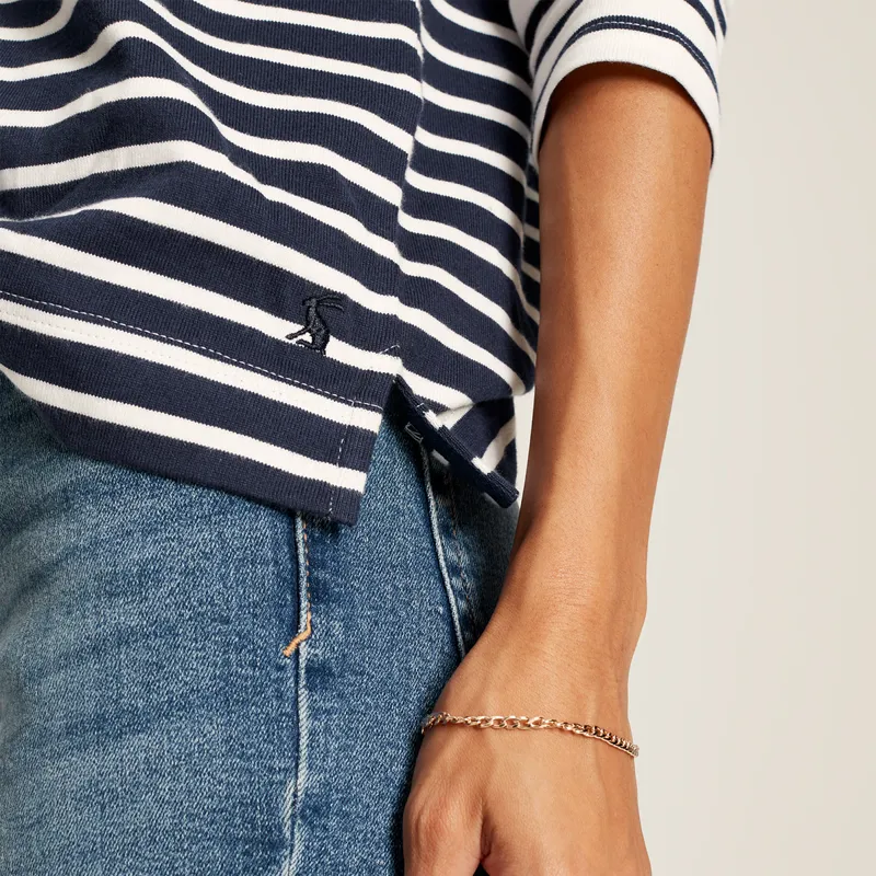 Joules Harbour Long Sleeve Top - Cream Hotch Potch Stripe-5